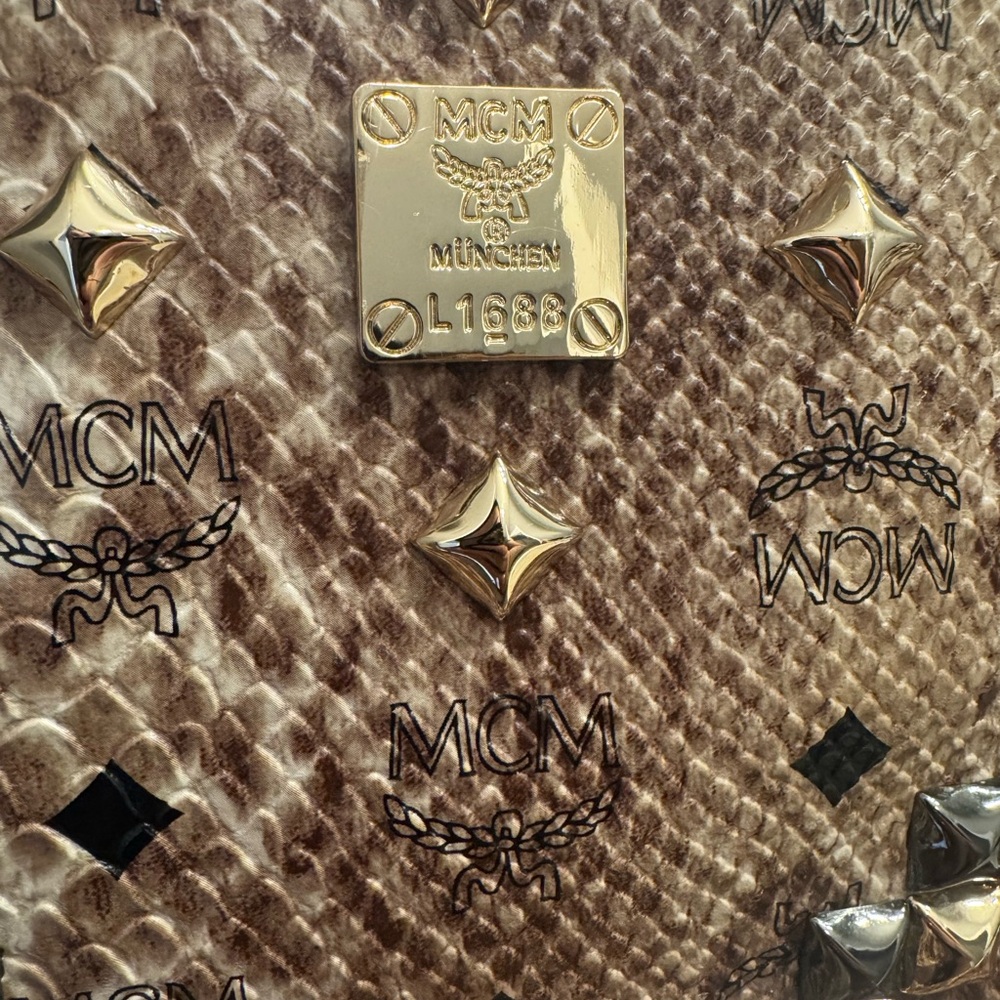 Mcmpython Embossed Studded Backpack Nwot - image 3